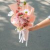Bó hoa quà tặng ốc quế mix hải quỳ hoa hồng cúc tone hồng cam