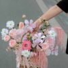 Giỏ hoa quà tặng mix mao lương cành rủ tone hồng