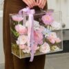 Vali hoa quà tặng mix mẫu đơn tone hồng