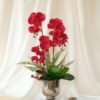 Bình hoa lan hồ điệp dáng ly tone đỏ