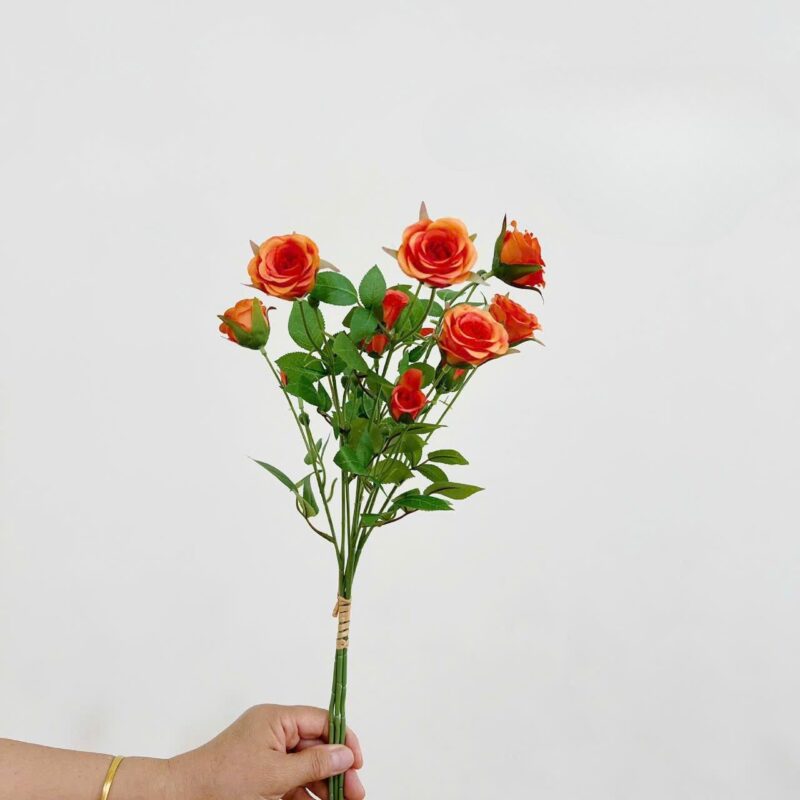 Bó hồng tỉ muội 6 bông 6 nụ màu cam