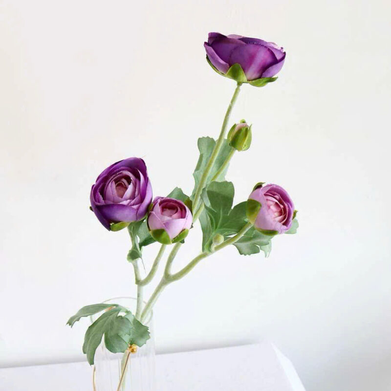 Cành hoa trà mao lương thân phấn 2 bông 3 nụ - Hoa lụa cao cấp - Ảnh 5