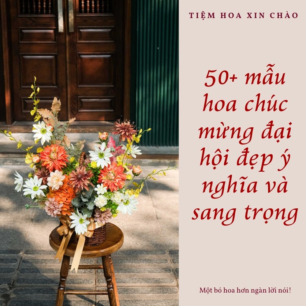 Mẫu hoa chúc mừng đại hội