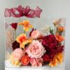 Vali hoa quà tặng mix hồng david tulip đào đồng tone đỏ cam
