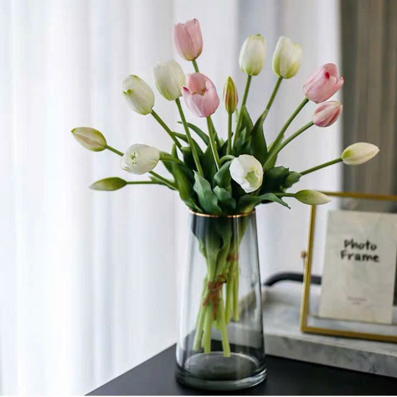 Bình hoa tulip cao su trang trí phòng khách