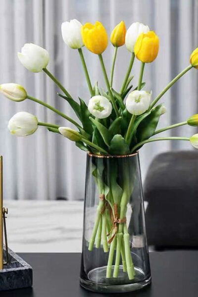 Bó hoa tulip cao su 5 bông hoa decor