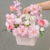 Túi hoa quà tặng mix tulip mẫu đơn tone hồng phấn