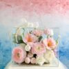 Vali hoa lụa quà tặng mix hoa hồng tulip mao lương tone hồng