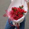 Bó hoa hồng đỏ mix ngọc trai