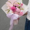 Bó hoa mix tú cầu thược dược mẫu đơn tone hồng