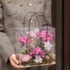 Túi hoa mix tú cầu mao lương tone hồng