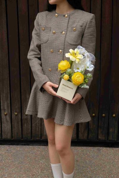 Túi hoa trà mao lương mix tulip tone vàng