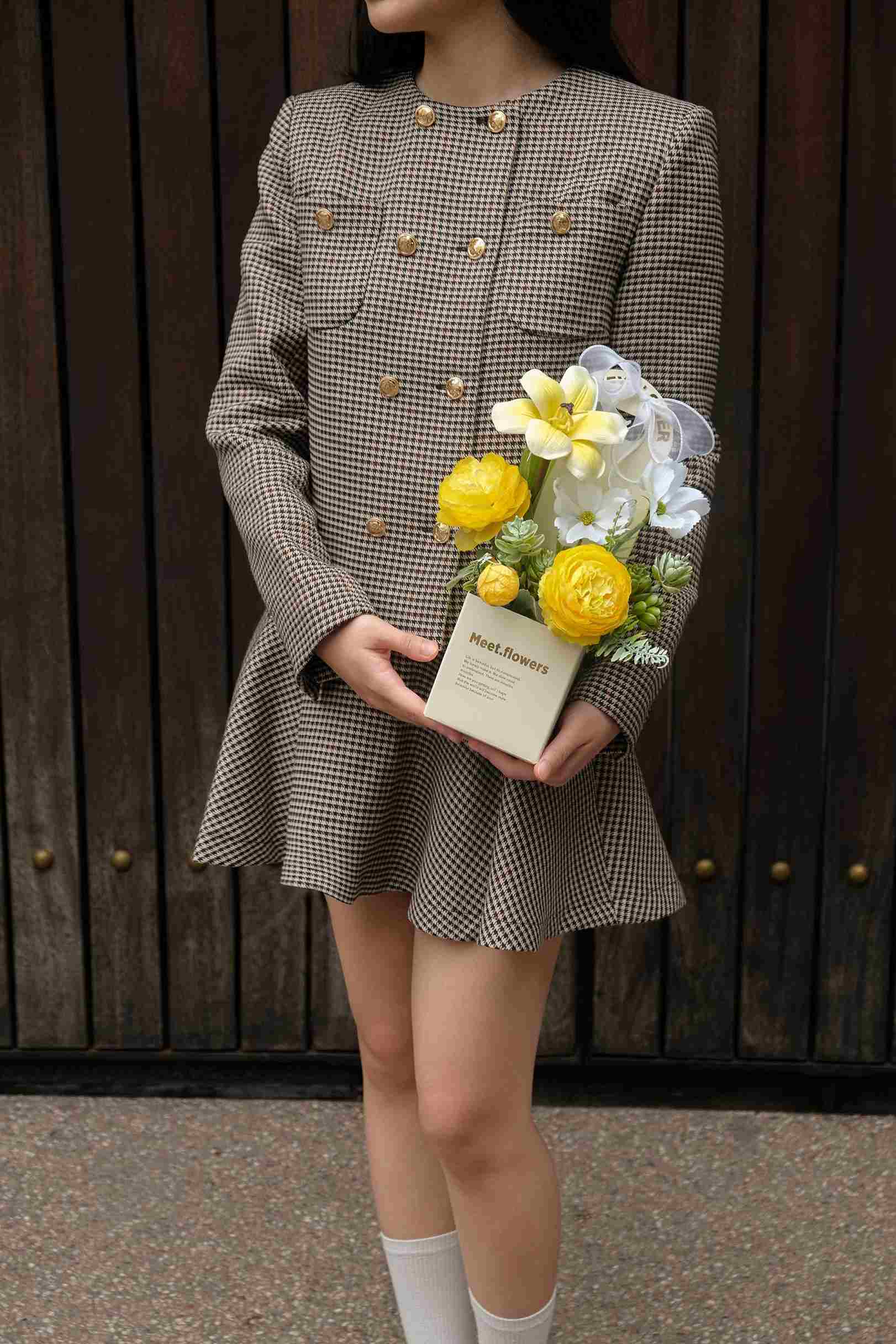 Túi hoa trà mao lương mix tulip tone vàng